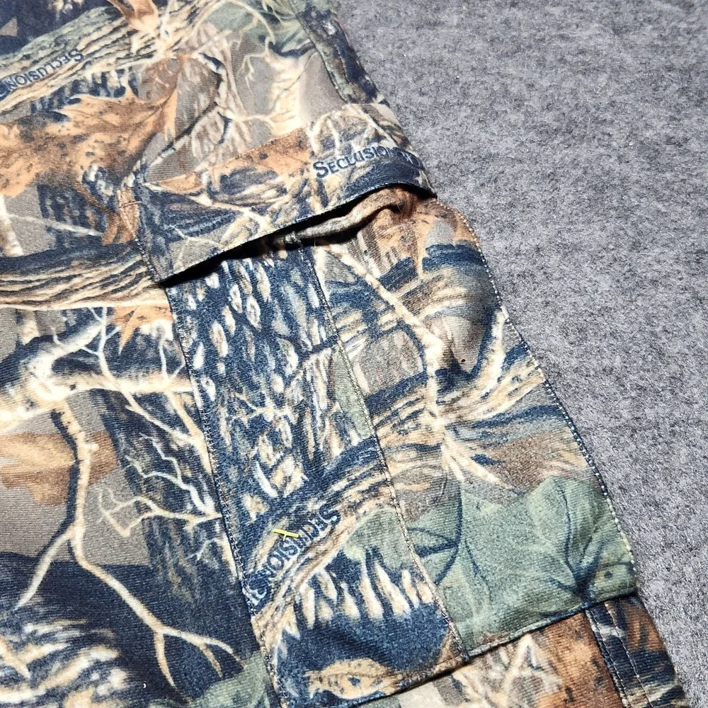 Cabelas Mens Seclusion 3D Camo Microtex Hunting Chamois Flannel Cargo Pants 36